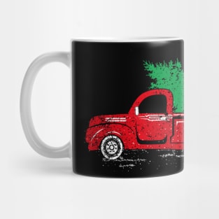 Merry Christmas Retro Vintage Red Truck Mug